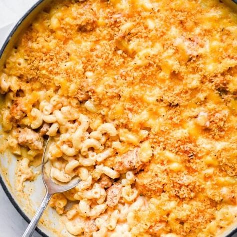 Cajun Chicken Mac and Cheese - Cookin' with Mima Southern Baked Macaroni And Cheese Recipe, Easy Cajun Chicken, Southern Baked Macaroni And Cheese, Baked Macaroni And Cheese Recipe, Chicken Mac And Cheese, Easy Cajun, Baked Mac And Cheese Recipe, Baked Macaroni And Cheese, Cooked Pasta