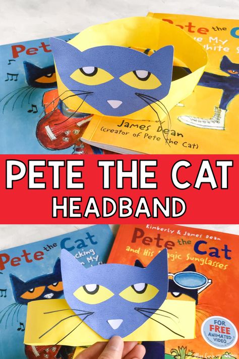 Who doesn’t love Pete the Cat? This headband craft can be done after reading any Pete the Cat books. All the resources should be easily found around the house! Pete The Cat Headband, Pete The Cat Books, Cat Headband, Headband Crafts, Pete The Cat, Cat Books, T Love, Frosted Flakes Cereal Box, Animated Gif