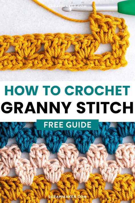 Learn how to crochet the classic granny stripe stitch with this easy, beginner crochet tutorial. Granny Stripe Stitch, Granny Stripe Crochet, Crochet Granny Stitch, Easy Beginner Crochet Patterns, Granny Stripe, Striped Crochet Blanket, Stripe Crochet, Granny Stitch, Crochet Throw Pattern