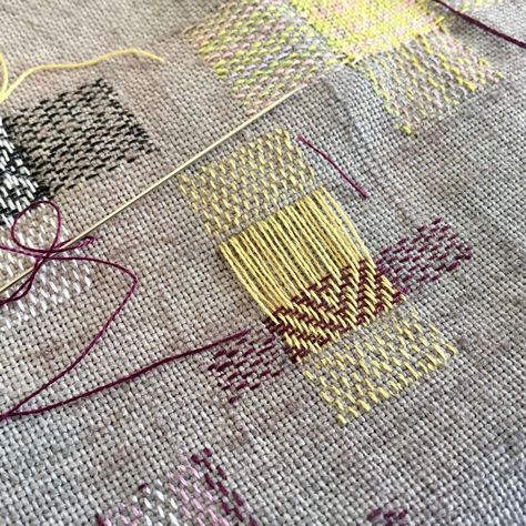 Darning – Karen Turner Stitching Life Visible Mending Stitches, Stitching By Hand, Mending Clothes, Visible Mending, Denim Quilt, Basic Embroidery Stitches, Stitch Book, Thread Painting, Textile Artist