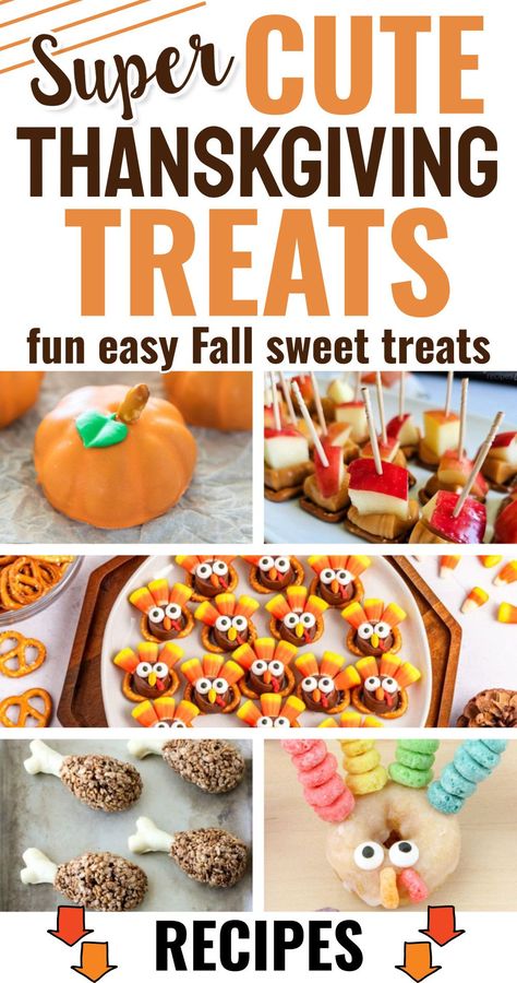 Super cute Thanksgiving treats - fun easy Fall sweet treats and Thanksgiving mini desserts Cute Thanksgiving Treats, Fall Sweet Treats, Thanksgiving Brownies, Treats For Thanksgiving, Unique Thanksgiving Desserts, Mini Thanksgiving Desserts, Cute Thanksgiving Desserts, Easy Thanksgiving Dessert, Sweet Snacks Easy