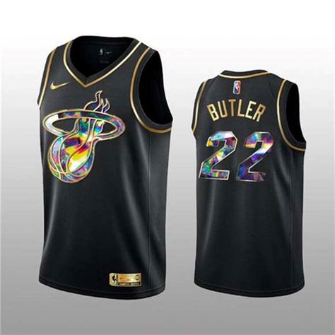 Miami Heat #22 Jimmy Butler 2021 22 Black Golden Edition 75th Anniversary Diamond Logo Stitched Basketball Jersey Check more at https://makedtee.com/product/miami-heat-22-jimmy-butler-2021-22-black-golden-edition-75th-anniversary-diamond-logo-stitched-basketball-jersey/ Miami Heat Jersey, Victor Oladipo, Julius Randle, Kyle Lowry, Nba Miami Heat, Logo Jersey, Diamond Logo, Nba Logo, 75th Anniversary