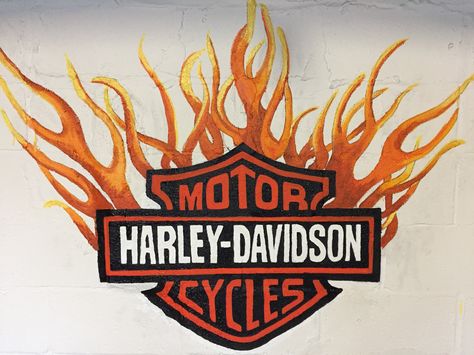 Harley Davidson Painting Ideas, Easy Motorcycle Painting, Guy Painting, Harley Davidson Painting, Harley Davidson Artwork, Sip N Paint, Motorcycle Painting, Motor Harley Davidson Cycles, Painting Art Projects