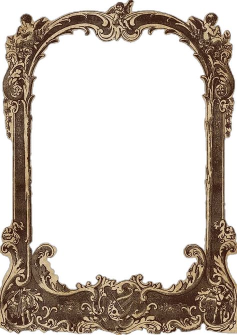 Vintage Borders And Frames, Medieval Png, Square Frame Png, Vintage Frame Png, Rentry Recourses, Old Photo Frame, Victorian Border, Victorian Frames, Rococo Frame