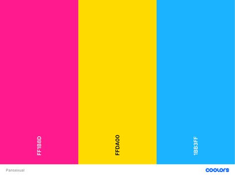 #pansexual #pride #flag #palette #hex Pride Flag Hex Codes, Queer Pride Flag, Canva Hacks, Pansexual Flag, Pride Flag Colors, Gay Flag, Pansexual Pride, Pride Colors, Lesbian Flag