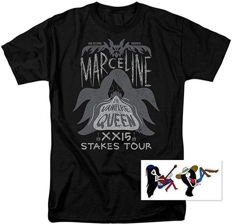 Amazon.com: Adventure Time Marceline Concert Cartoon Network T Shirt & Stickers (Large) Black: Clothing Adventure Time Cartoon, Adventure Time Marceline, Stickers Shop, Time Cartoon, Vampire Queen, Concert Tshirts, Tailored Shirts, Cartoon Network, Adventure Time