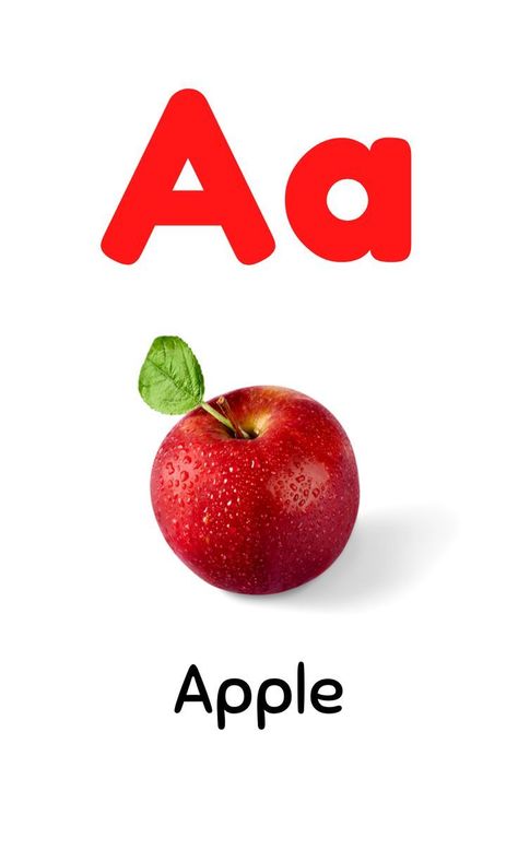 Abc Flashcards Printable, Alphabet Flash Cards Printable, A For Apple, Baby Flash Cards, Vocabulary Flash Cards, Abc Cards, Simple Past Tense, Simple Past, Alphabet Flash Cards