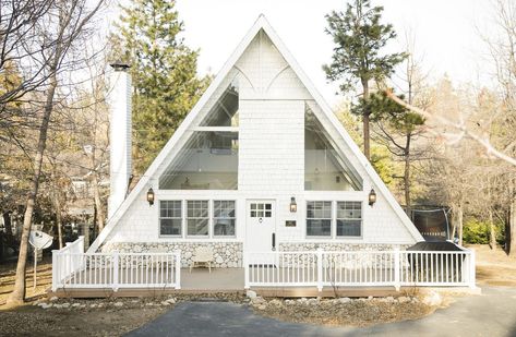 House Tour: The Investment House We Almost Bought (+ How We Would Have Designed It) Boho Cabin, Investment House, A Frame Cabins, Upstairs Loft, Lake Arrowhead, Frame House, A Frame Cabin, A Frame House, Cabin Rentals