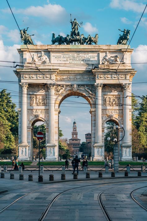 The Arco della Pace in Milan, Italy, Lombardy Milan Travel, Rail Transport, Locksmith Services, White Car, Hotel Motel, Posters Framed, City Car, Classical Architecture, Milan Italy