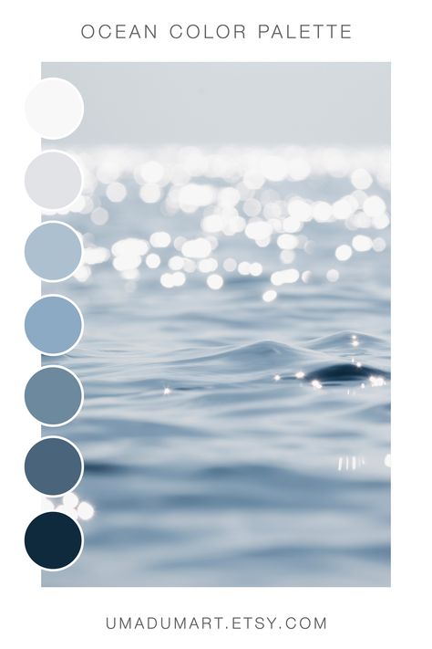 Serenity Blue Aesthetic, Light Blue Ocean Aesthetic, Blue Feminine Aesthetic, Blue Aesthetic Minimalist, 3d Forms, Colour Mood, Feminine Website, Calm Color Palette, Coastal Bathroom