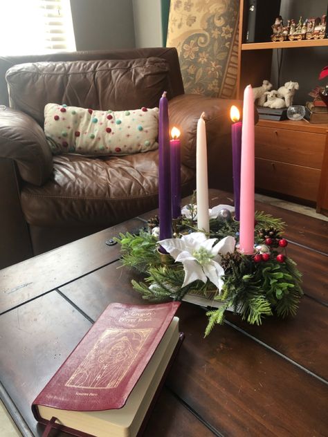 2nd week of Advent. Next week it’s time to begin singing the O Antiphons. #Catholic #tradCatholic #Advent Advent Aesthetic Catholic, Advent Wreath Aesthetic, Advent Wreath Diy Catholic, Catholic Christmas Aesthetic, 2nd Week Of Advent, Catholic Advent Wreath, Catholic Christmas Decorations, O Antiphons, Catholic Advent