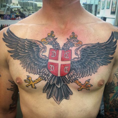 Serbia eagle tattoo Serbian Eagle Tattoo, Serbia Tattoo, Russian Tattoo, Back Of Hand, Warrior Tattoos, Eagle Tattoos, Eagle Tattoo, Hand Tattoo, Neo Traditional