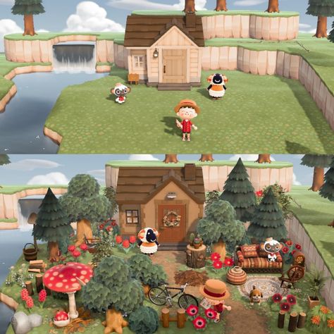 Spring Acnh, Cottage Core Animal Crossing, Cottagecore Animal Crossing, Cottagecore Forest, Animals Crossing, Forest Core, Animal Crossing Memes, Animal Crossing Guide, Cedar Tree