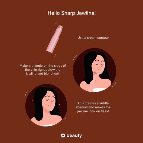 Airblack Beauty Club on Instagram: “The way you define and shape your jawline with makeup adds structure to the face and makes it look super sharp. There are various ways to…” Jawline Contouring Makeup, How To Change Your Jaw Shape, Heart Shaped Face Makeup Contouring, Sharp Jawline Contour, Contour Jawline Double Chin, Make Up Time, Cream Contour, Face Makeup Tips, Makeup On Fleek