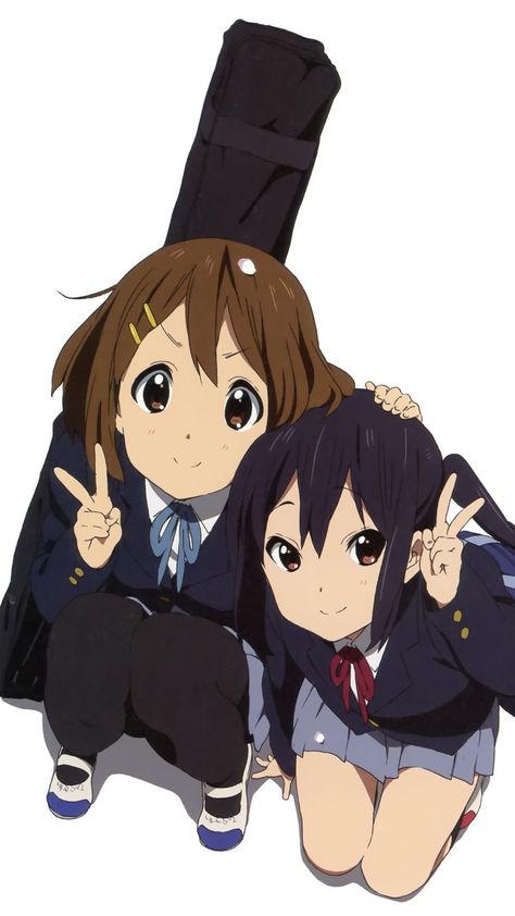 Azusa Yui, K On Pfp, K-on Icons, Azusa Nakano, Yui Hirasawa, Moe Anime, Kyoto Animation, K On, Anime Best Friends