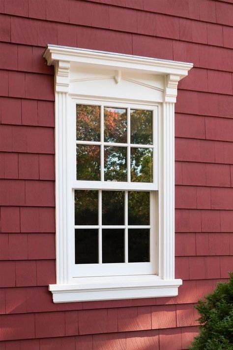 Outdoor Window Trim, Colonial Windows, Diy Window Trim, House Window Design, Exterior Window, Window Trim Exterior, Window Molding, Window Casing, House Restoration