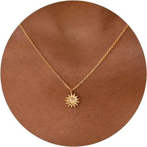 Gold Sunflower Necklace Item Display Length: 16.5 Inches Material: Brass Metal Type: Brass Clasp Type: Lobster Chain Type: Cable Gem Type: No Gemstone Sunflower Necklace, Brass Metal, Types Of Metal, Sunflower, Cable, Gems, Necklaces, Brass, Gemstones