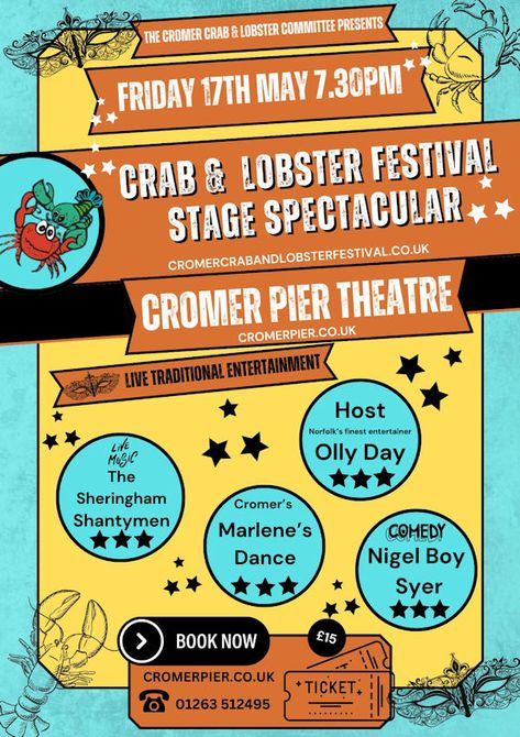 Opening Concert for Cromer Crab & Lobster Festival 2024 

Pavilion Theatre, The Pier, Cromer, Norfolk, NR27 9HE 

#lovenorthnorfolk #lovewestnorfolk #norfolkcoast #northnorfolk #norfolk #norfolkliving #niptonorthnorfolk #norfolkhygge #deepdalehygge Crab Feed Fundraiser, Lobster Festival, Newport Folk Festival, Crab Restaurant, Portland Lobster Company, Camping Room, Sea Shanties, Crab And Lobster, Norfolk Coast