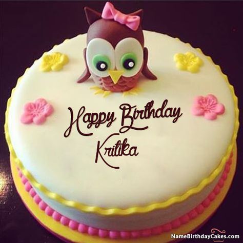 Happy Birthday Kritika - Video And Images Moving Cake, Cake Messages, Birthday Cake For Kids, Cake Animals, Happy Birthday Julia, 75 Birthday Cake, Lisa Name, Farewell Cake, Sweet Birthday Cake