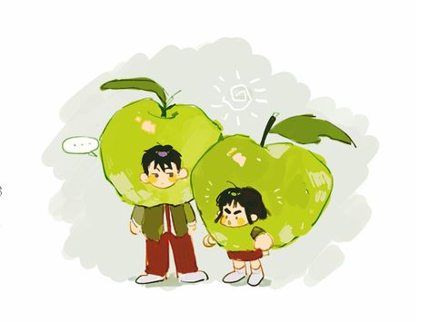 twt naraiiiiii Apple Lessons, Seni Pastel, 동화 삽화, Cocoppa Wallpaper, Green Apples, School Lessons, Cute Little Drawings, Art Reference Photos, Cartoon Art Styles