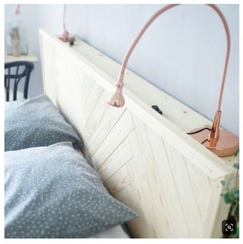 Diy Headboard Wooden, Scandinavian Home Design, Bedroom Plan, Koti Diy, Head Boards, Lamps Design, Scandinavian Table, Scandinavian Lighting, Headboard With Shelves