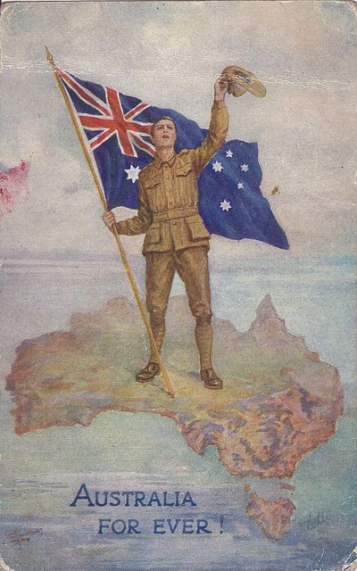 Australia for ever!  WW1 Wwi Propaganda, Ww1 Propaganda Posters, Flag Of Australia, Ww1 Posters, Australia Vintage, Ww2 Posters, Military Poster, Army Poster, Australian Flag