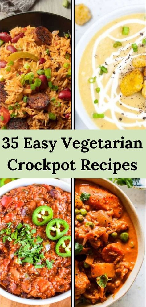 35 Best Vegetarian Crockpot Recipes Easy Vegetarian Crockpot Recipes, Vegetarian Crockpot Recipes, Vegetarian Crockpot, Easy Vegetarian, Crockpot Recipes