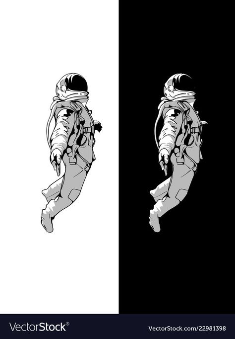 Astronaut Floating In Space Tattoo, Astronaut Looking Up, Astronaut Floating In Space Drawing, Floating Astronaut Drawing, Floating Astronaut Tattoo, Floating In Space Art, Spaceman Illustration, Blueprint Logo, Astronaut Sketch