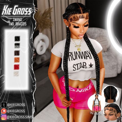 ( Keysha, Imani and Sarai ) | KieGross Sims 4 Cc Hair Two Braids, Sims 4 Cc Kiegross, Sims 4 Black Body Presets, Kie Gross Sims 4 Cc, Braces Cc Sims 4, Sims 4 Cc Palm Angels, Sims 4 Kiegross Hair, Sims 4 Black Female Skin Overlay, Sims 4 Corpse Bride Cc