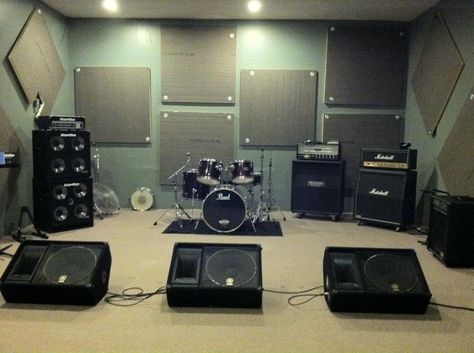 #Rehearsal Studios #band #practice space #studio #music room  #whitney #personalised music #customised music #sing #music Music Room Storage, Music Store Design, Studio Music Room, Music Room Design, Home Recording Studio Setup, Recording Studio Setup, Band Practice, Rehearsal Studios, Drum Room