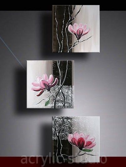 Orquídeas Three Paintings, Canvas For Beginners, Acrylic Painting Flowers, Soyut Sanat Tabloları, Easy Canvas Painting, Acrylic Painting For Beginners, Beginner Painting, Flower Art Painting, Diy Canvas Art