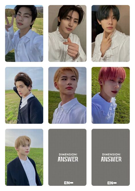 Enhypen Photocard Front And Back, Enhypen Photocards Printable Back, Enhypen Dimension Answer Photocard, Kpop Photocards Printable Front And Back, Photo Card Template Enhypen, Dimension Answer Photocard, Photocard Printable, Enhypen Dimension Answer, Dimension Answer