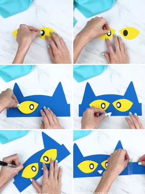 Download Your Free Pete the Cat Headband Template Below Pete The Cat Week Preschool, Pete The Cat Too Cool For School Crafts, Pete The Cat Craft Kindergarten, Pete The Cat Diy Costume For Kids, Pete The Cat Headband Template Free, Pete The Cat Lesson Plans Preschool, Pajama Activities For Preschool, Book Themed Crafts For Preschool, Preschool Book Characters