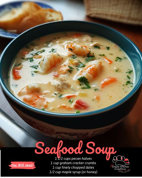 Dive into a bowl of delicious seafood soup! Packed with fresh shrimp, fish, and flavorful herbs, this hearty dish is perfect for a cozy night in. Try out this recipe and warm up with a bowl of comfort. #seafoodsoup #soupseason #comfortfood #seafoodlover #homemademeals Best Fish Soup Recipe, Fish Soups And Stews, Seafood Soups And Stews, Gf Soup, Shrimp Soup Recipes, Prawn Soup, Seafood Soup Recipes, Shrimp Stew, Asian Soup Recipes