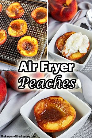 Air Fryer Peaches, Airfryer Recept, Air Fryer Recipes Dessert, Air Fryer Desserts, Air Fryer Ideas, Baked Peach, Air Fryer Oven Recipes, Air Fry Recipes, Air Fryer Recipe