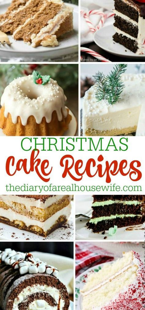 Christmas Cake Alternative, Best Cakes For Christmas, Healthy Christmas Cake, Christmas Dessert Cakes, Beautiful Christmas Cakes, Christmas Cake Flavor Ideas, Winter Cake Flavors, Christmas Dessert Recipes Cake, Cake Recipes For Christmas