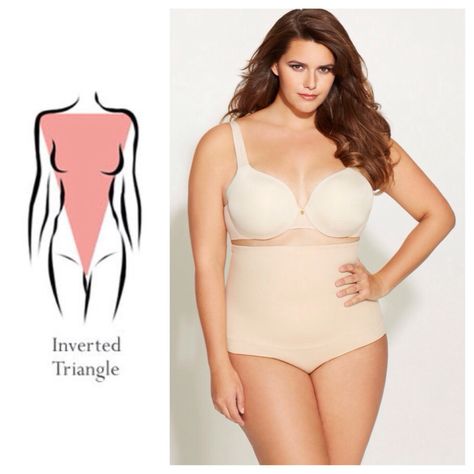 If you have an Inverted Triangle Figure visit us online and read our blog feature to find the BEST shapewear styles for your shape.  www.hourglassangel.com/blog Plus Size Inverted Triangle, V Shape Body, Dress For Your Body Type, Inverted Triangle Body Shape, Triangle Body Shape, How To Clean Suede, Apple Shape, Inverted Triangle, Positive Inspiration