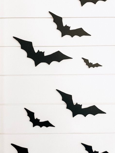 Halloween Decorations - Wood Bats - Unfinished Wall Fall Decor, Halloween Entryway, Halloween Bat Decorations, Wood Bat, Laser Cut Wood Crafts, Halloween Door Mat, Laser Cutout, Decor Details, Trendy Halloween