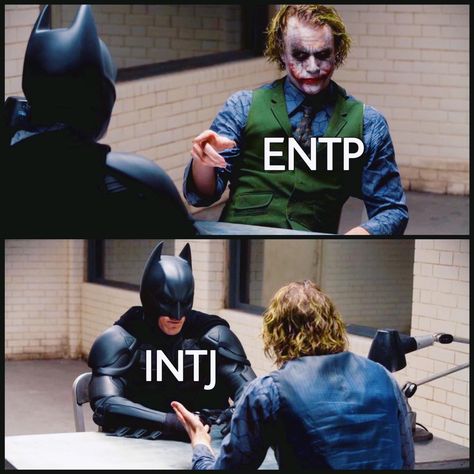 Entp Intj Couple, Intj And Entp, Intj Entp, Intj Characters, Entp And Intj, Entp Intj, Entp Personality Type, Batman And Joker, Istp Personality