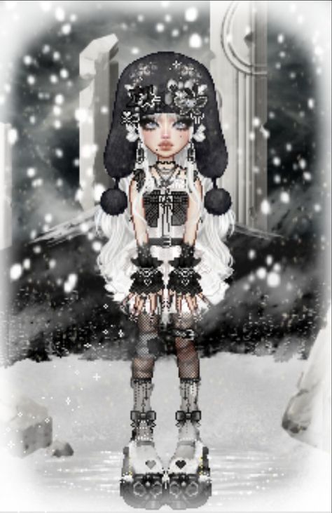 Everskies Outfits Black, Girl Black And White, Fashion Dress Up Games, Everskies Outfits, Snow Girl, Y2k Outfits, Up Game, Beauty Queens, Fashion Dresses