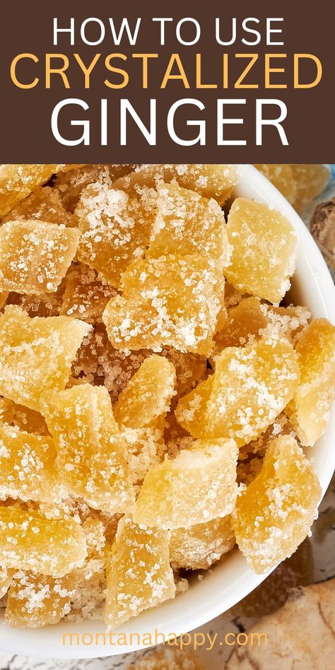 Crystalized Ginger Crystalized Ginger Recipe, Homestyle Recipes, Crystalized Ginger, Ginger Uses, Ginger Recipe, Seasonal Eating, Rustic Recipes, Homesteading Ideas, Ginger Slice