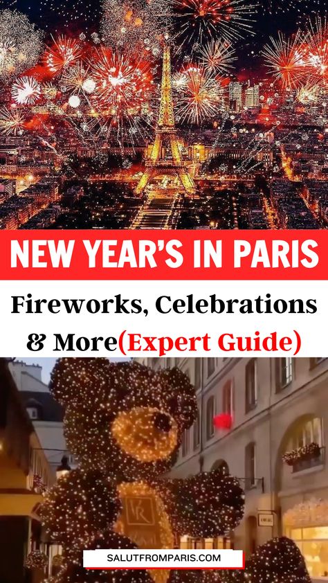 Looking to celebrate New Year’s in Paris? This guide has you covered with the best places for fireworks, Paris NYE events, and stunning Paris New Year’s moments. From Paris-themed New Year’s parties on the Champs Elysées to intimate settings for couples, enjoy tips on dressing to impress in your perfect New Year’s Eve Paris outfit and more. Start planning for the ultimate Parisian NYE now! Paris For New Years, Nye In Paris, New Years In Paris, New Years Eve In Paris, Paris Nye, Paris Photography Vintage, Paris New Year, New Year In Paris, Paris Fireworks