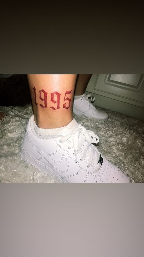 #tattoo #1995 #redink #tattooidea #tattooideasforwomen #tattooideassmall 1995 Tattoo, Pisces Tattoo Designs, Toe Tattoos, Faded Tattoo, Tattoo Lettering Styles, Date Tattoos, Ancient Tattoo, Number Tattoos, Pisces Tattoos