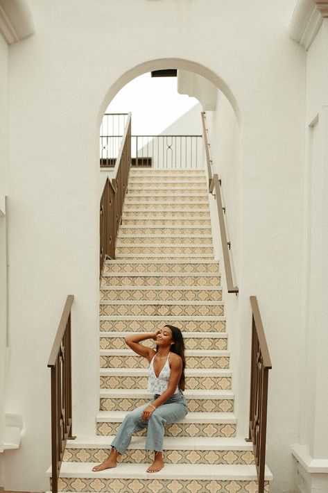 Senior Portrait Ideas, Jacksonville, FL | Yazi Davis Photography Future Aspirations, Black Staircase, Senior Portrait Ideas, Black Stairs, High School Memories, Class Of 2025, Senior Pictures Poses, Jacksonville Florida, Portrait Ideas