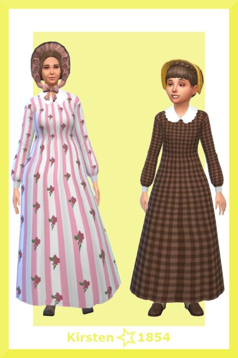 Dress For Adults, Sims 4 Decades Challenge, New Victorian, Medieval Ages, Extra Work, Prairie Dress, Sims Mods, Save The Day, Maxis Match