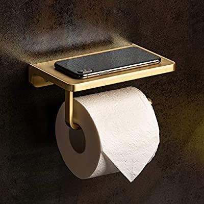 Linkaa Toilet Paper Holder with Shelf Storage for Phone Storage,Brushed Brass Wall Shelf Bathroom Decor Wall Mount Bathroom Storage Cell Phone Holder,Bathroom Tissue Toilet Paper Pure Copper Wall Storage. (Brushed Brass): Amazon.ca: Home & Kitchen Toilet Paper Holder Shelf, Toilet Paper Holder With Shelf, Brass Toilet Paper Holder, Brass Bathroom Accessories, Wall Mount Toilet, Wall Mounted Bathroom Storage, Gold Bathroom Accessories, Bathroom Wall Shelves, Bathroom Tissue