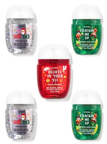 Happy Christmas PocketBac Hand Sanitizers, 5-Pack | Bath & Body Works Peppermint Sugar Cookies, Peppermint Sugar, Hand Sanitizer Holder, Hand Sanitizers, Christmas Scents, Christmas Baskets, Mini Hands, Christmas Gifts For Friends, Hand Lotion