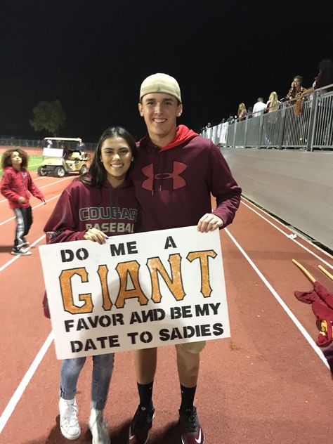 Baseball Sadies proposal Giants Baseball Sadies Proposal Ideas, Be My Gf Proposal, Sadie's Proposal, Baseball Sadies Proposal, Be My Gf Proposal Ideas, Sadie Proposals, Sadie’s Proposal Ideas, Sadie’s Proposal Ideas Basketball, Baseball Sadie’s Proposal