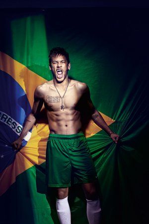 Brazil's Neymar shows his colors for the Red Bulletin magazine. Namar Jr, Paris Saint Germain Fc, Neymar Jr Wallpapers, Neymar Football, Fifa Football, Good Soccer Players, Soccer Guys, World Cup 2014, National Football Teams