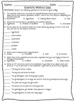 Scientific Method Test or Quiz - free Scientific Method Quiz, Teaching Scientific Method, Story Worksheet, Scientific Process, Scientific Method Worksheet, Sixth Grade Science, Science Inquiry, Fourth Grade Science, The Scientific Method